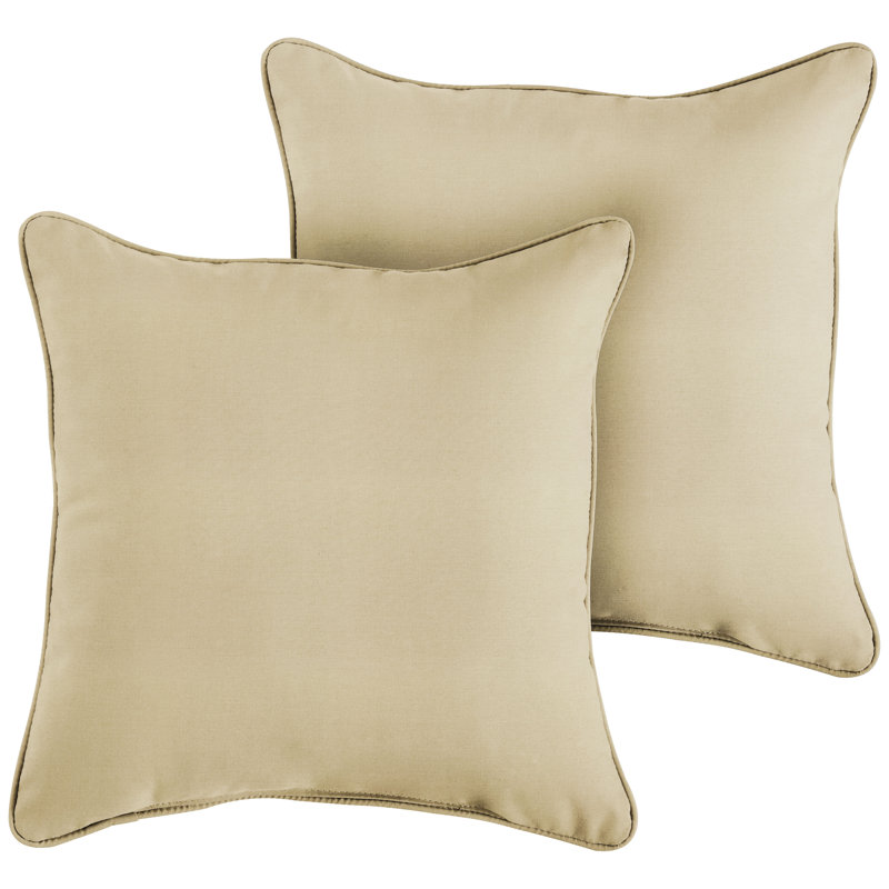 Erika Outdoor Reversible Throw Pillow, 20"H x 20"W, Canvas Antique Beige