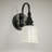 Cassiel 1-Light Dimmable Matte Black Milky Glass Wall Sconce-1063419451