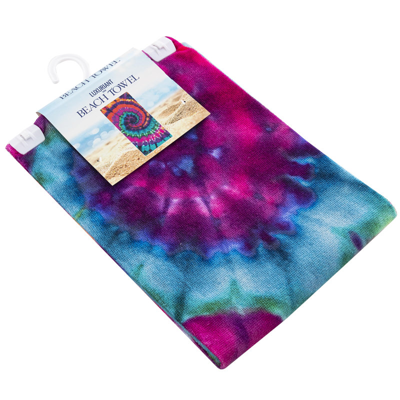 Serviette de plage psychédélique Tie Dye, 30 x 60 pouces