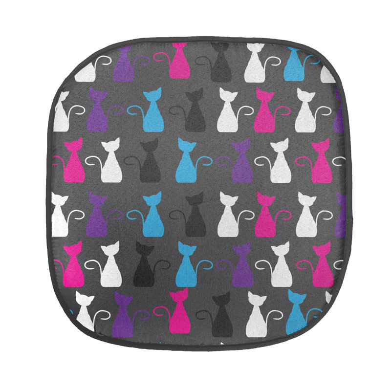 Coussin de siège d'extérieur Funny Silhouettes, Bleu/noir/rose