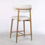 Ensemble de 2 tabourets de bar à hauteur de comptoir, tabourets de bar rembourrés avec pieds en métal pour îlot de cuisine, beige