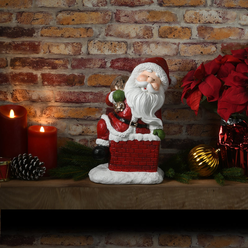 Père Noël 14 "grimpant dans la cheminée Figuerine