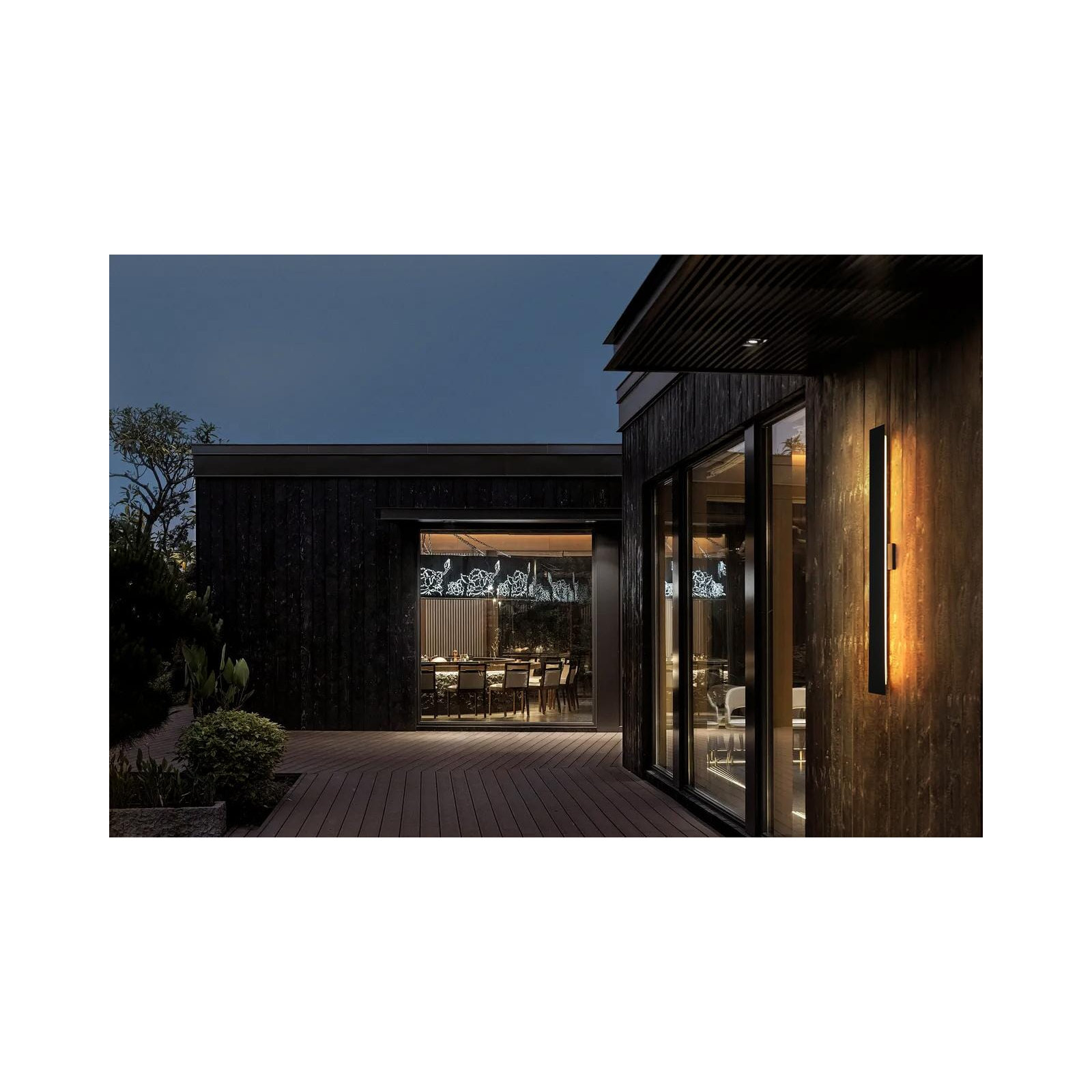 Louella 4.5 inch Outdoor Wall Sconce in Black, 48" H x 4.5" W x 2.5" D