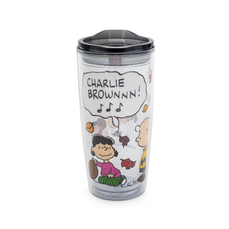 Peanuts Charlie Brown Clear Insulated Travel Tumbler with Lid