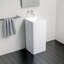 Lavabo de salle de bain autoportant en résine Badeloft SB-01-G en blanc brillant-35943425