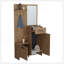 Hall d'arbre en miroir 75 po Parker avec cintres, trois tablettes, deux armoires, un tiroir, un vestibule, une console, un salon chêne clair