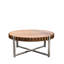 Table basse en forme de tambour de 31,4 pouces avec une couleur de bois classique, compacte et exquise pour le salon
