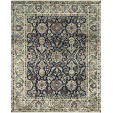 Magnolia Wool Oriental Area Rug in Beige/Black