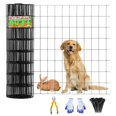 16GA PVC Coated Chicken Wire Fence Roll, 24"x60ft Welded Wire Mesh, 2"x3" Hardware Cloth for Garden, Poultry, Rabbit Protection