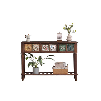 45.67"American-style vintage solid wood entrance table