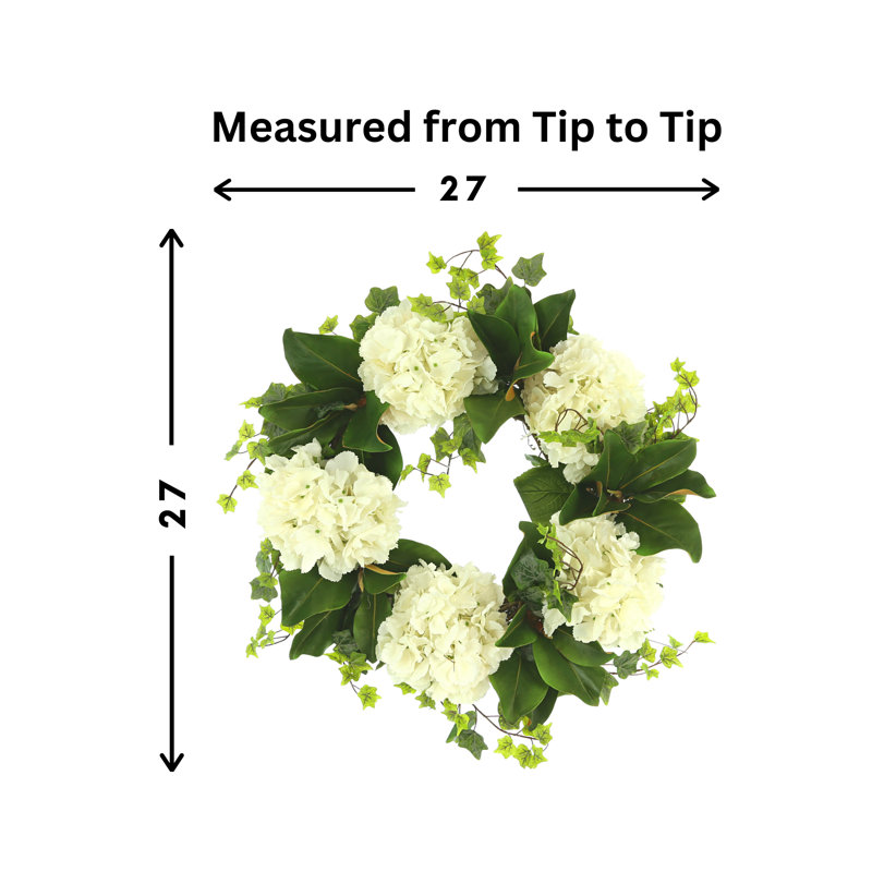 27" Hydrangea And Ivy Wreath