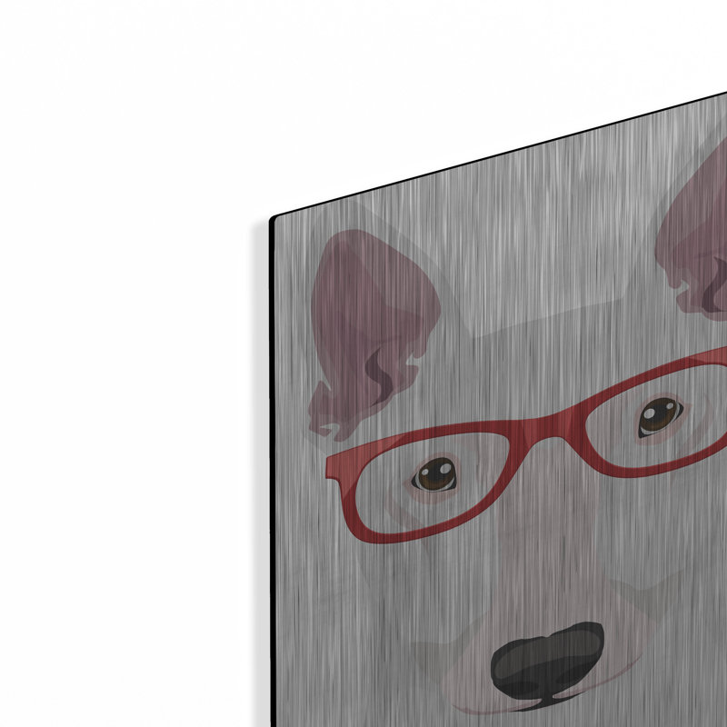 «Bull Terrier portant des lunettes de hipster» par les affiliés Furbaby, H 16 po x l 12 po
