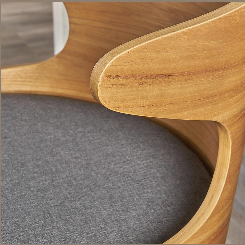 Tabourets de bar modernes rembourrés (gris anthracite et naturel, ensemble de 2)