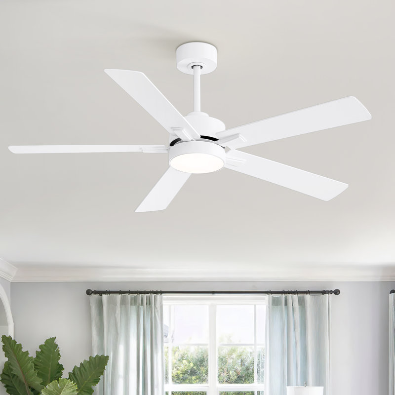 Ventilateurs de plafond modernes 52 pouces avec lumières et télécommande Rolanda, moteur réversible à courant continu, silencieux, ventilateur de plafond pour chambre à coucher, salon, appartement
