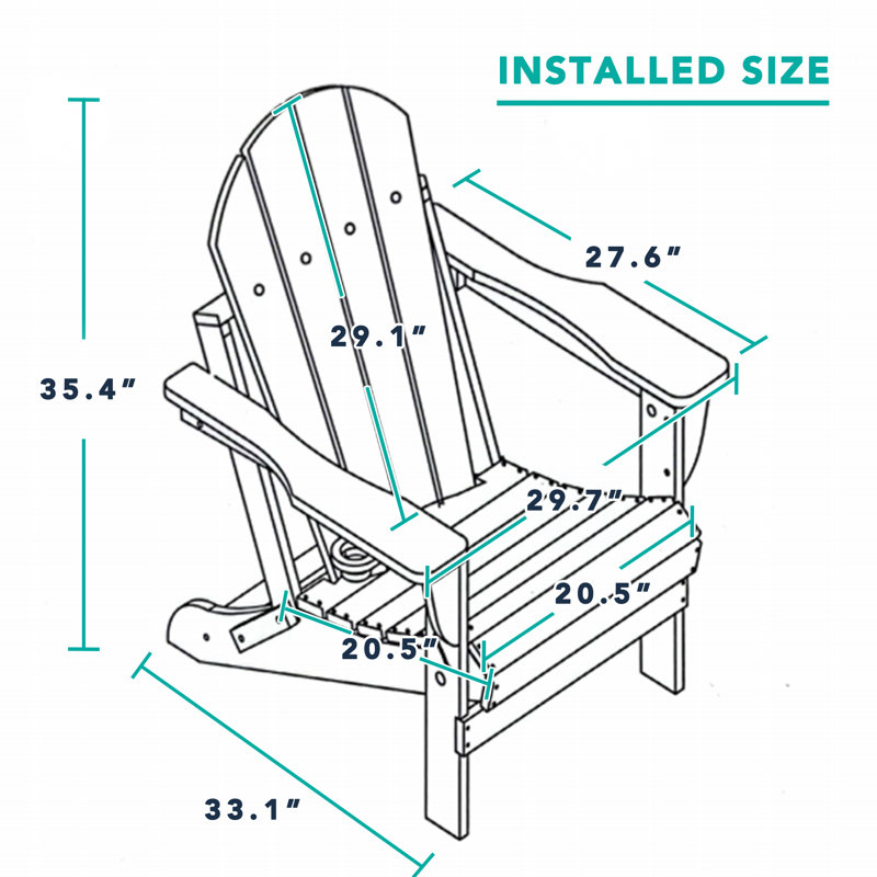 Chaise Adirondack pliante Selevae, Vert foncé