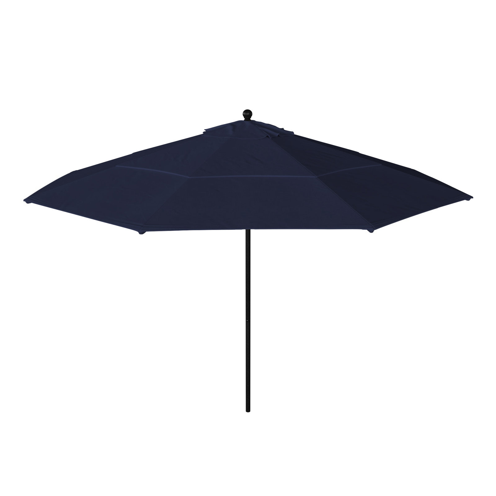 Delora 132'' Outdoor Umbrella, Navy Blue Performance Canvas, Stone Black