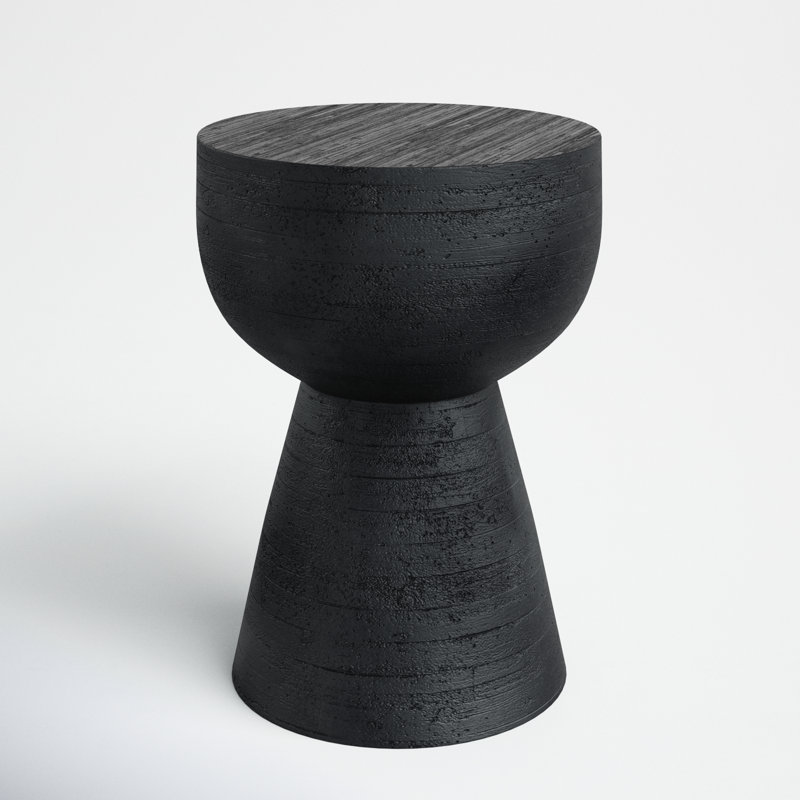 Moreno Dark Charcoal Acacia Wood Round End Table
