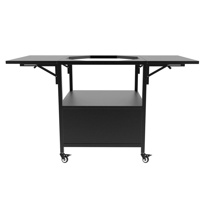 Table de barbecue extérieure pour la cuisson de gros œufs, structure en métal avec deux surfaces pliantes, peut contenir des barbecues jusqu'à 21 pouces, fabrication en fer, outils de rangement spacieux, installation simple, mobile et