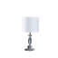 Lampe de table moderne en cristal taillé 23,25 po avec abat-jour tambour en lin de coton blanc - Éclairage décoratif élégant pour le salon et la chambre à coucher-1233004783
