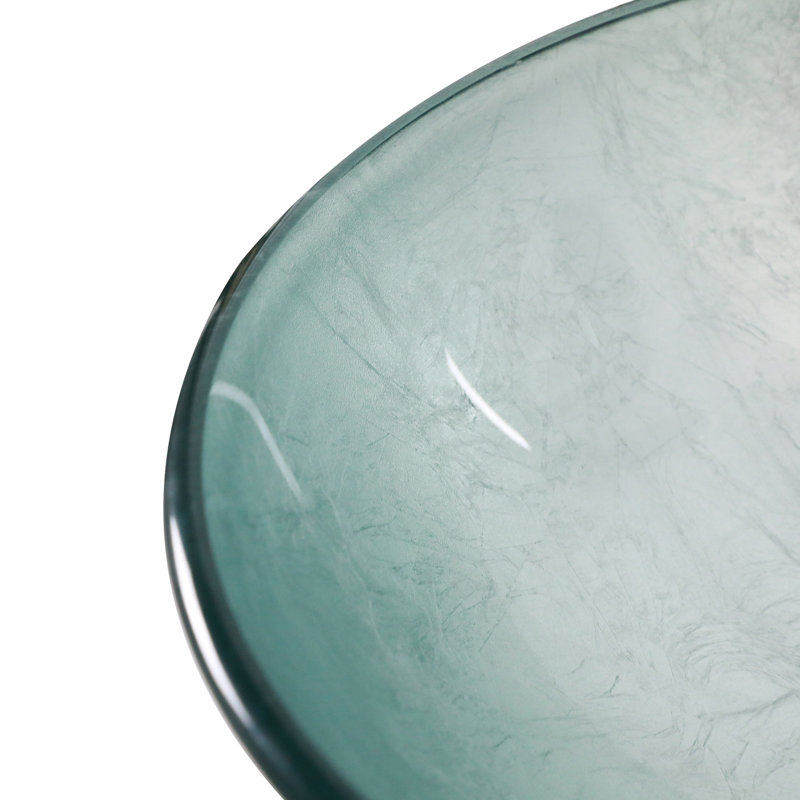 Lavabo vasque en verre trempé artistique de haute qualité en argent, 16 x 16 x 5,21 pouces, bonde escamotable, convenant aux lavabos argentés de salle de bain et de salle de bain, décor de vestiaire idéal