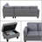 3-Piece Linen Sectional Sofa-617024233-617024238