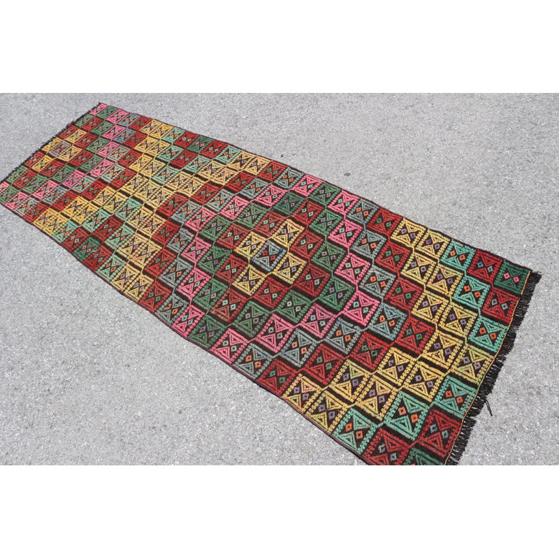 Tapis de couloir rétro kilim turc rétro offrant une pièce remarquable pour votre maison