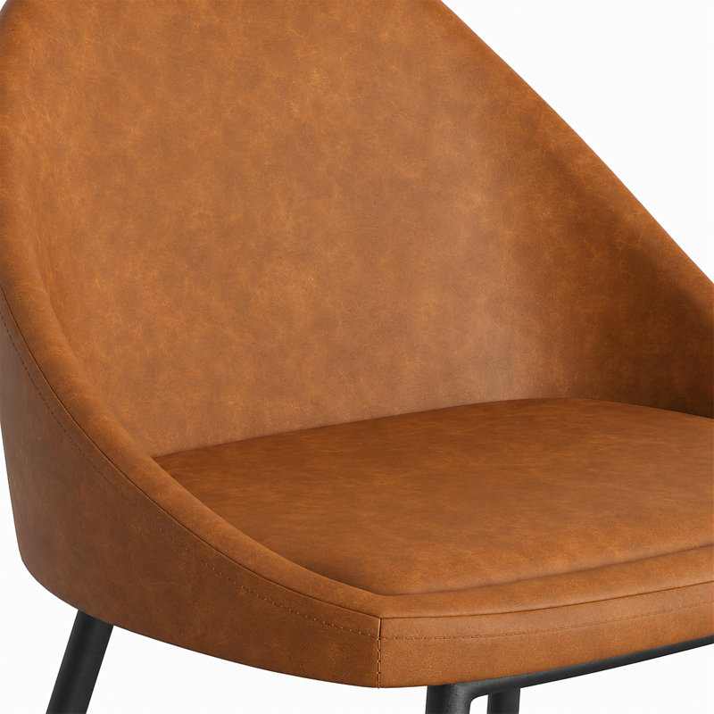 Chaise en cuir Holmes, Cuir végétal brun clair