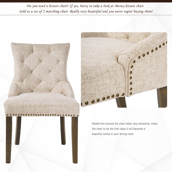 One Allium Way® Cahill Tufted Linen Upholstered Wingback Parsons Chair ...