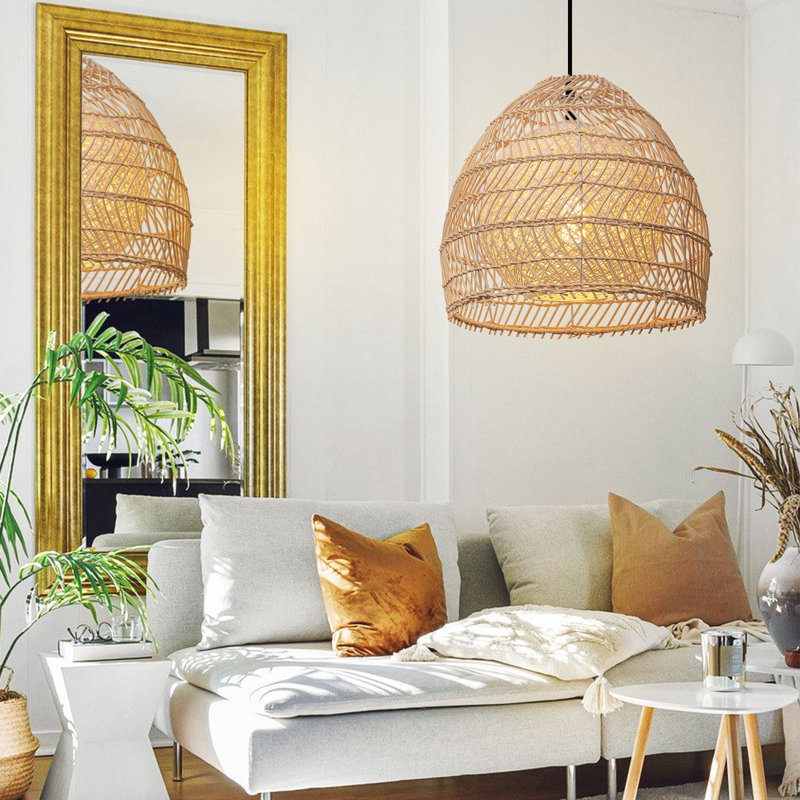 Loachapoka 1 - Light Rattan Single Pendant, 13,78'' H x 13,78'' W x 13,78'' D