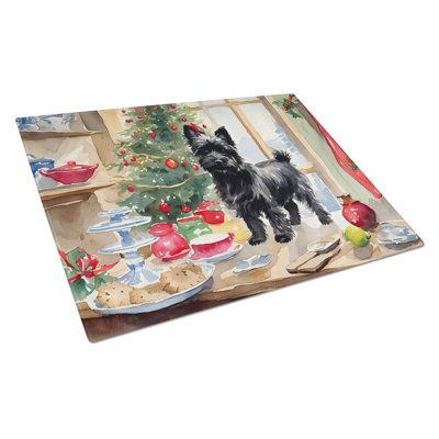 Cairn Terrier Christmas Cookies Glass Cutting Board