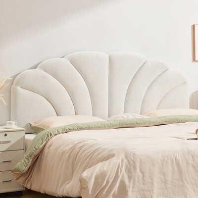 Flower-Shaped Upholstered Headboard with Adjustable Height & Width