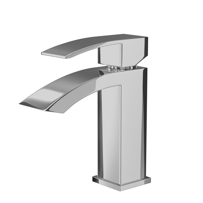 Robinet pour lavabo de salle de bain monotrou en cascade, Chrome