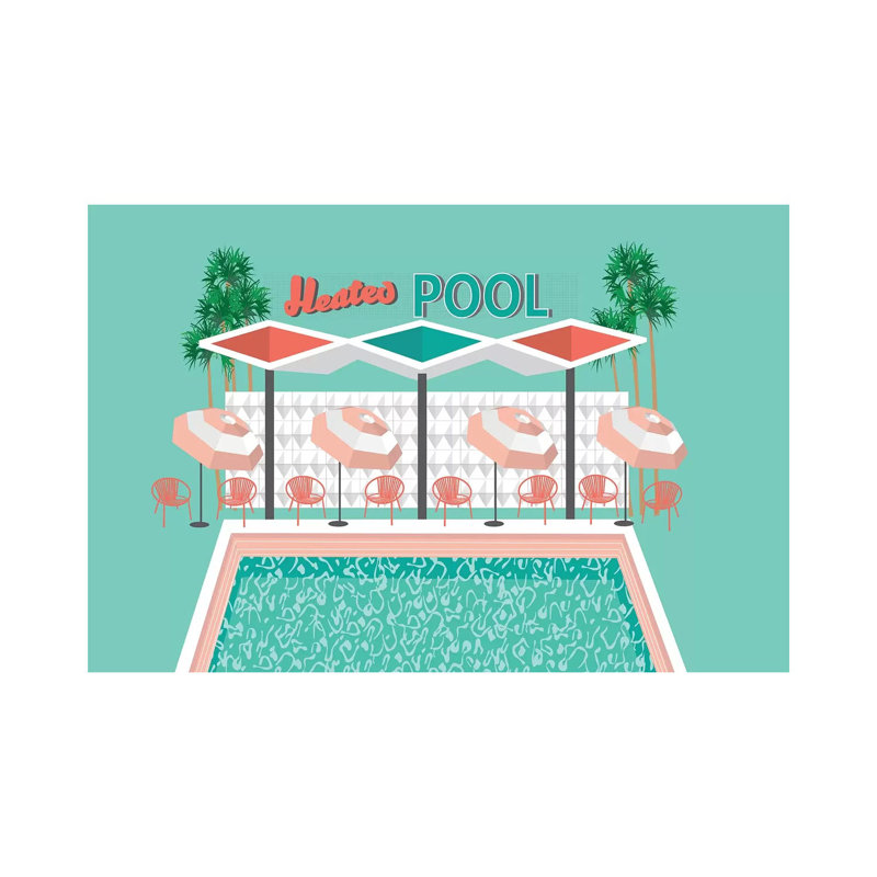 Vintage Pool by Jen Bucheli - Wrapped Canvas Print, 66.04 cm H x 45.72 cm W x 3.175 cm D