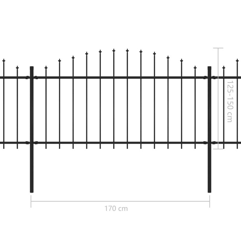 Clôture en métal noir Kimmswick, H 4,9 pi x l 50,2 pi