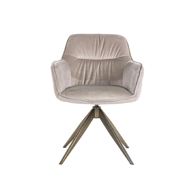 Aline Swivel Armchair, Brown 100% Polyester