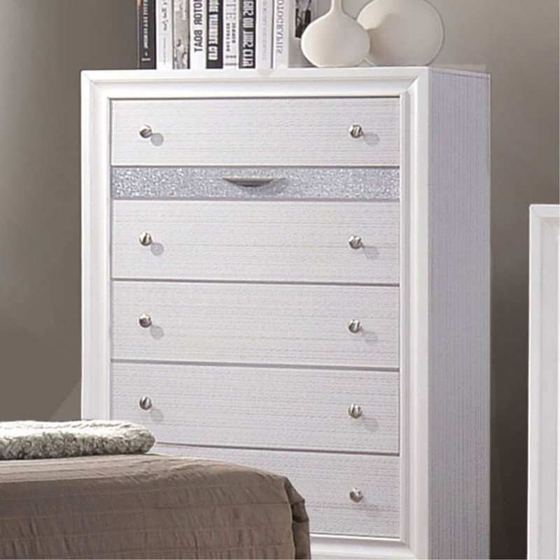 Commode à bijoux à queue d'aronde anglaise de style contemporain 1 pièce, Blanc