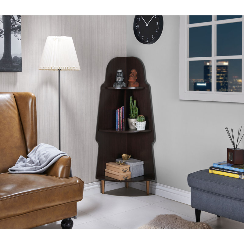 Bibliothèque de coin H 53,74 "x l 16,33" Everard, Espresso