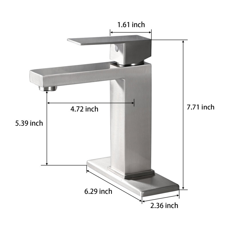 Single-Hole Single-handle Bathroom Faucet with Drain Assembly, Brushed Nickel