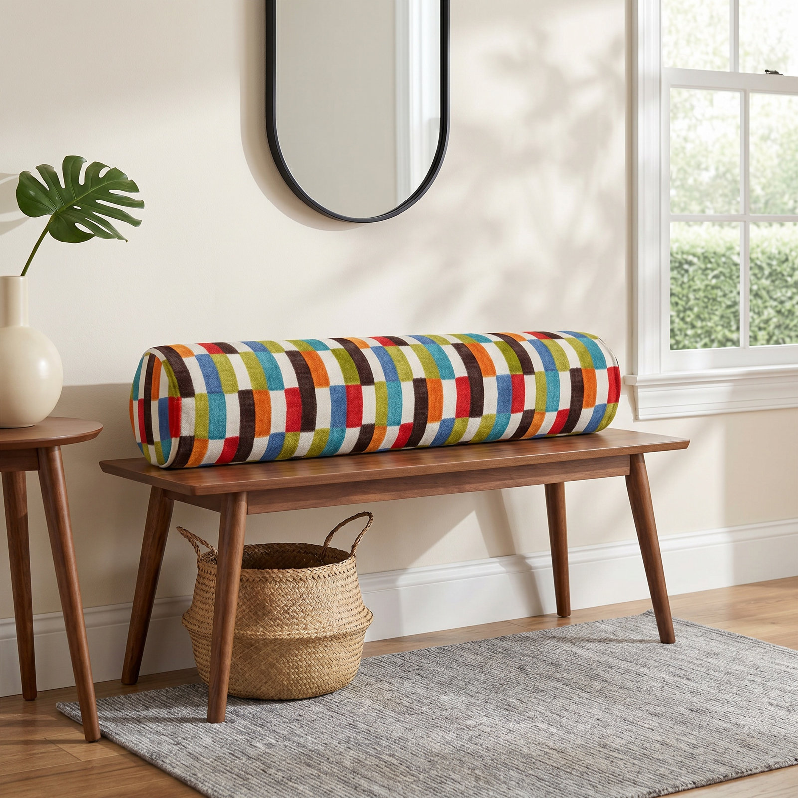 Kamali Throw Pillow, 9" x 48"