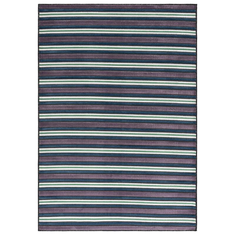 Striped Indoor / Outdoor Rug, Rectangle 4' x 6'