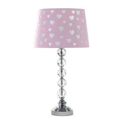 22" Heart Crystal Stacked Orb Metal Table Lamp "Ariel"