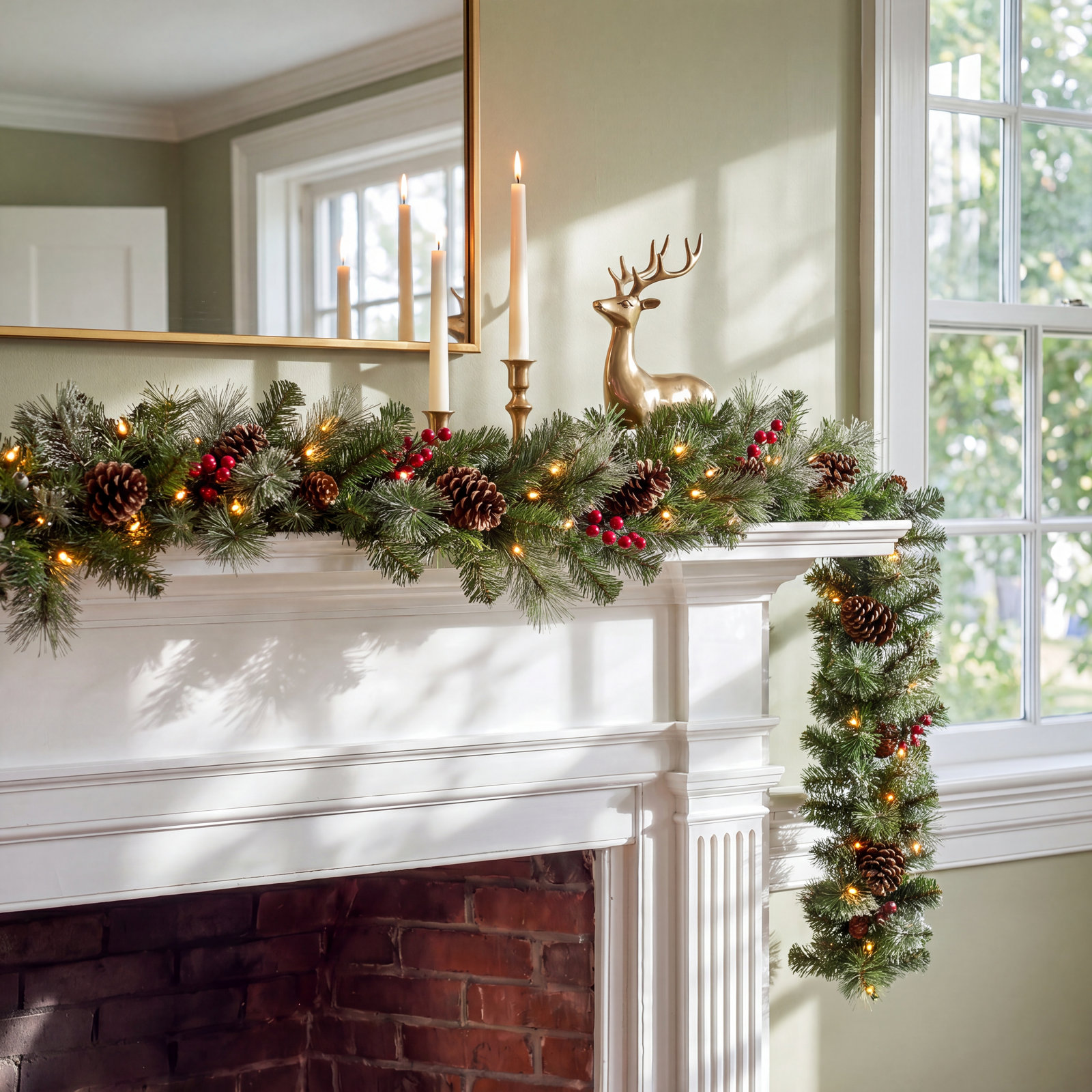 Librada 108" Frosted Pre-Lit Christmas Garland