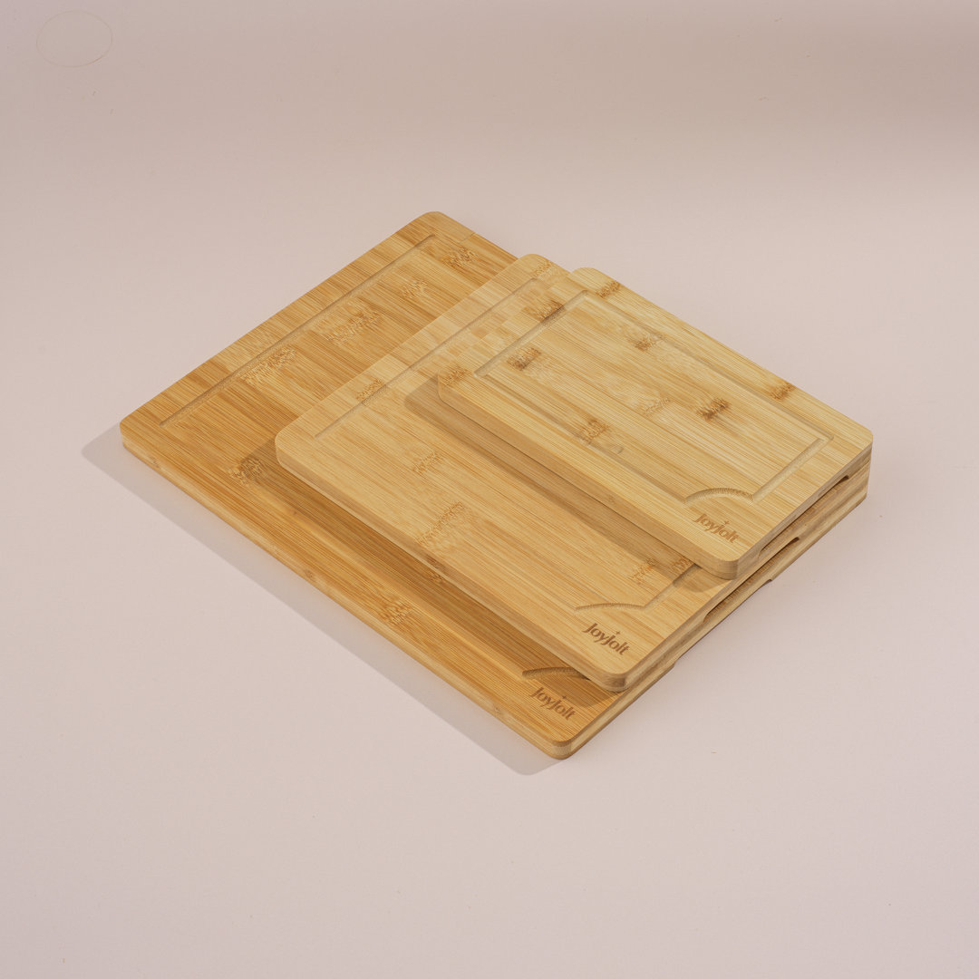 Joyjolt Bamboo 3 Piece Cutting Board Set JoyJolt