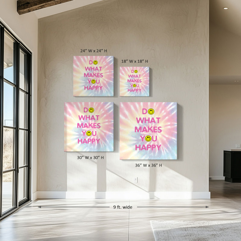 "Makes You Happy" par CAD Designs, reproduction sur toile, H 36 po x l 36 po x P 1,5 po