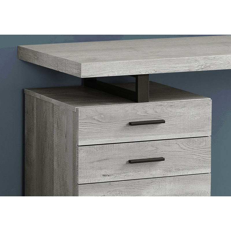 Bureau d'ordinateur, bureau personnel, ordinateur portable, installation à gauche, à droite, tiroirs de rangement, L 48 po, travail, stratifié, métal, contemporain, moderne