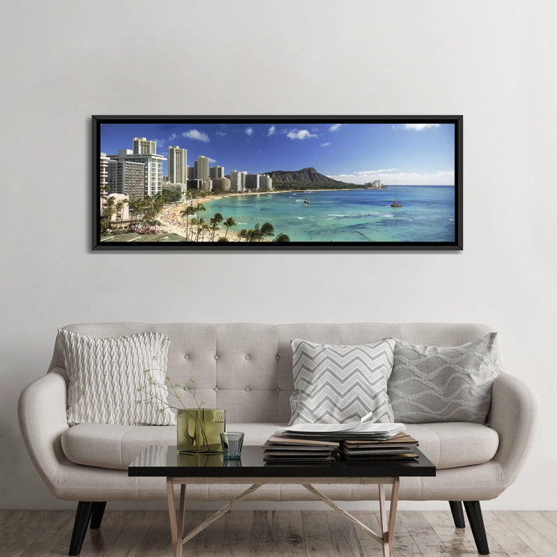 Coastal, 24" H x 72" W x 1.5" D, Black Framed Canvas