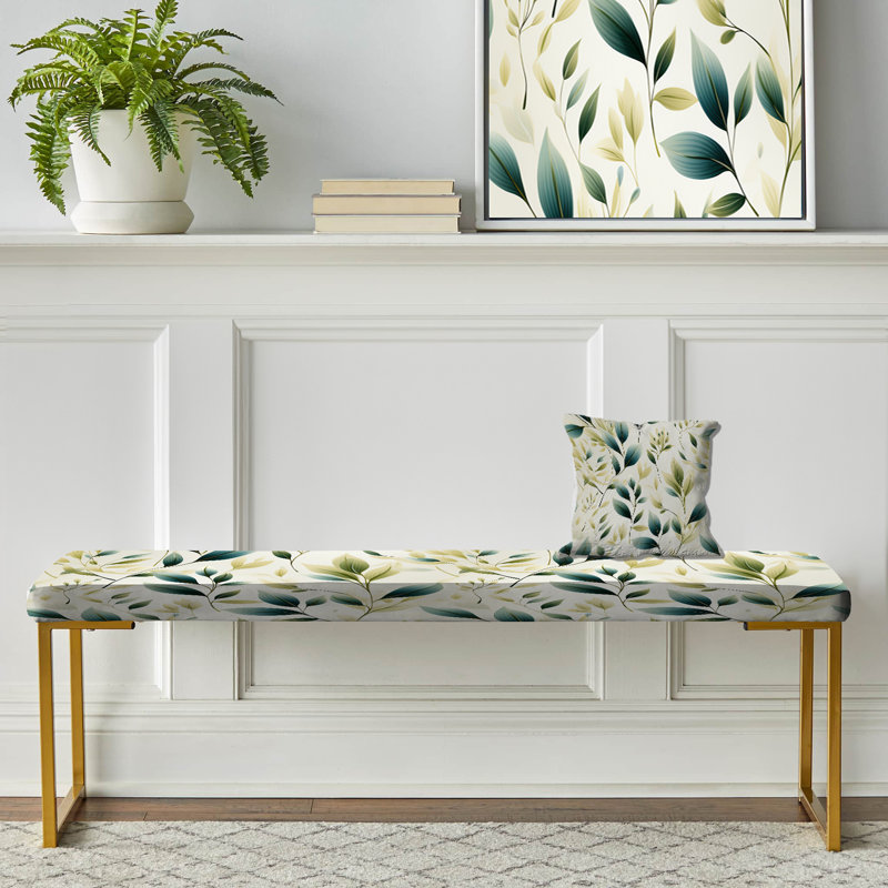 Motif zen de feuilles - banc rembourré Plants Gold