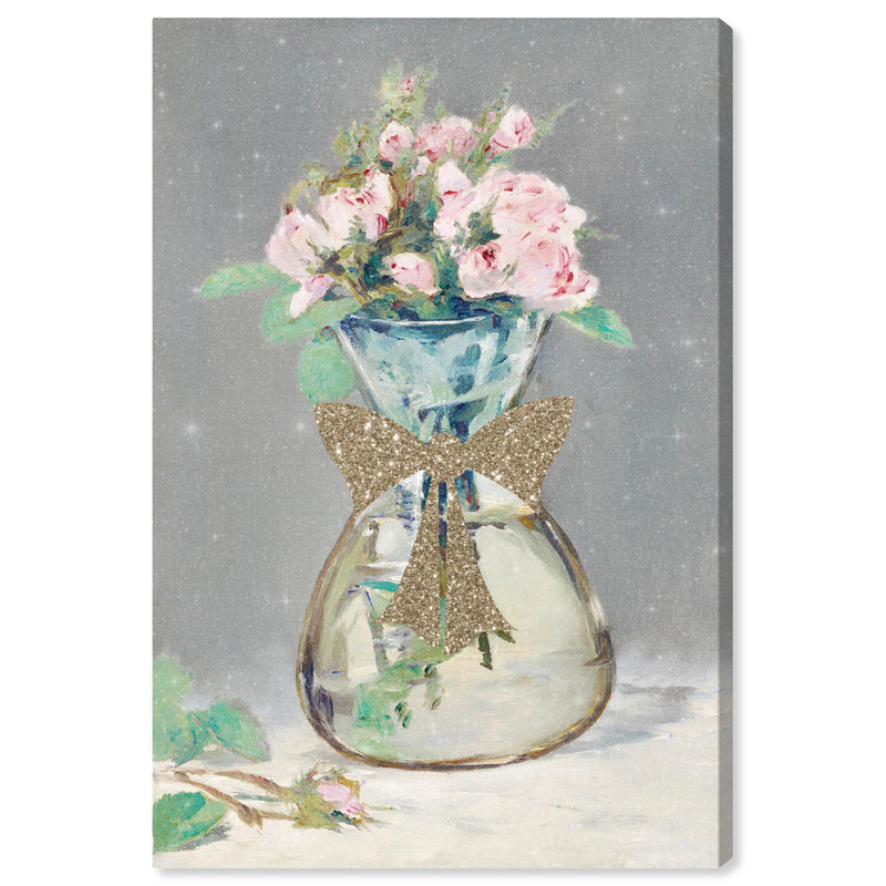 Elegant Flower Vase Canvas Wall Art in Beige and Brown