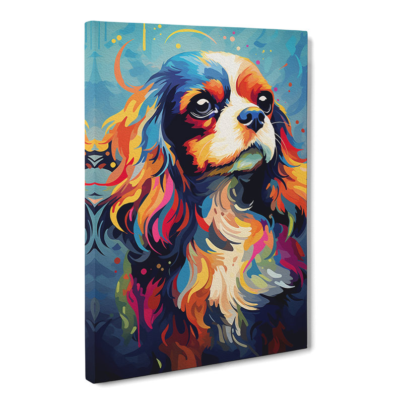 Cavalier King Charles Spaniel Futurism No.3 - Wrapped Canvas Print, 60cm H x 40cm W x 3cm D
