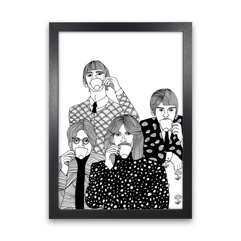 Beatles Tea by Carissa Tanton - Print, 63cm H x 46cm W x 3cm D, Black Framed